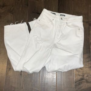 White ripped high waisted jeans